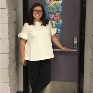 Short Sleeve Top with Frill Sleeve